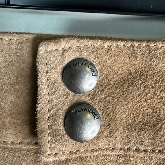 BLANKNYC Caffe Latte Suede 100% Leather Moto Mini Skirt Size 26 - Picture 8 of 10